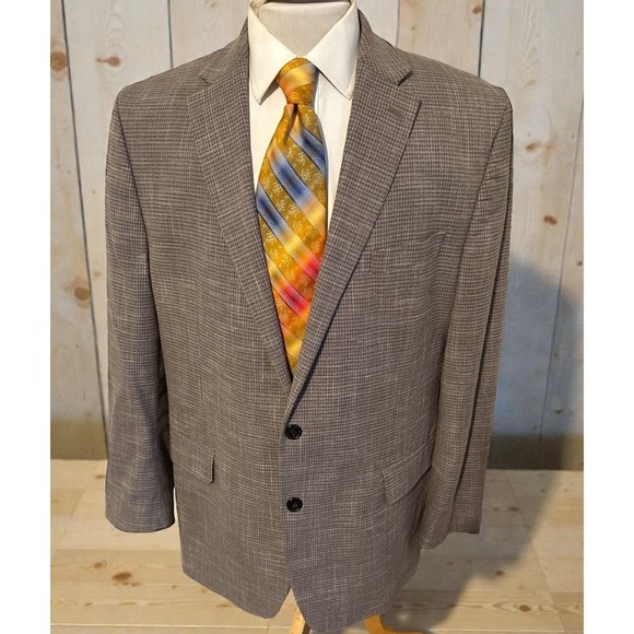 Lauren Ralph Lauren Other - LRL Ralph Lauren Brown Tweed Weave Plaid Blazer Sport Coat Jacket 46L Black Labe